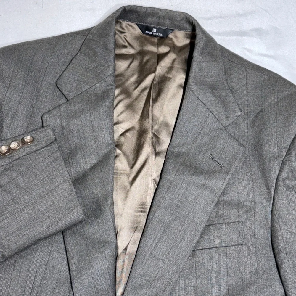 Vintage Polo University Club Ralph Lauren Blazer Mens 42 Gray Wool Sport Coat 90